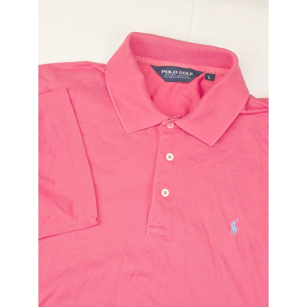 Polo Golf Ralph Lauren Polo Shirt Men's Large Pink Pima‎ Cotton Dearborn CC Logo
